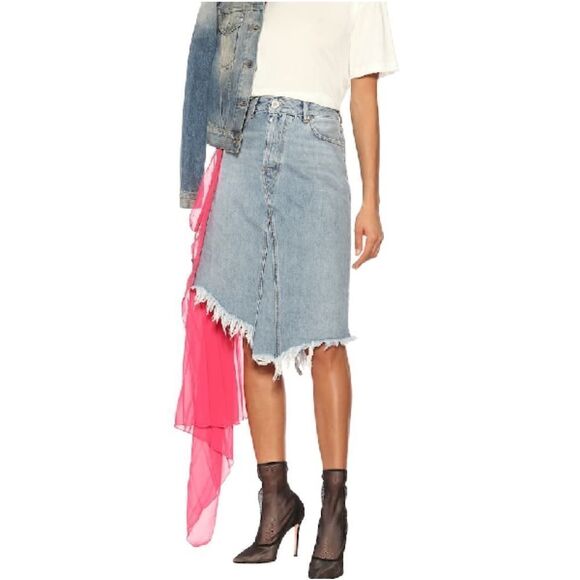 Unravel Project Ben Taverniti Denim Scarf Jeans Skirt 26 S NEW - Picture 13 of 15